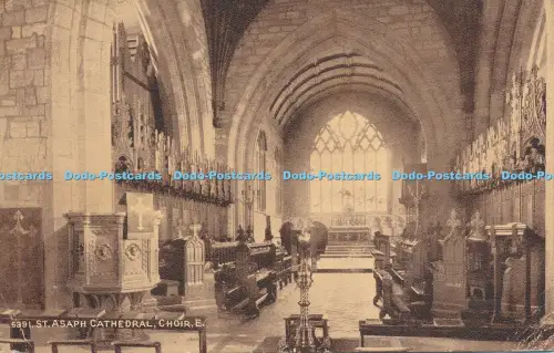 R048657 St Asaph Cathedral Choir E Photochrom Sepiatone No 6391 1918