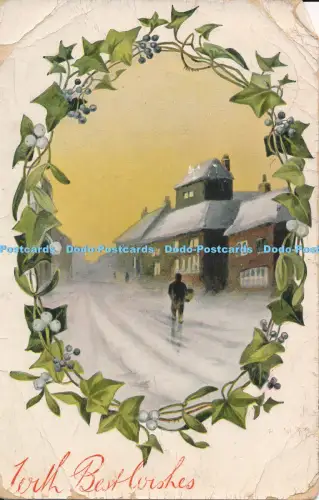 R048665 Grüße mit den besten Wünschen Ein Mann unterwegs im Winter Wildt und Kray
