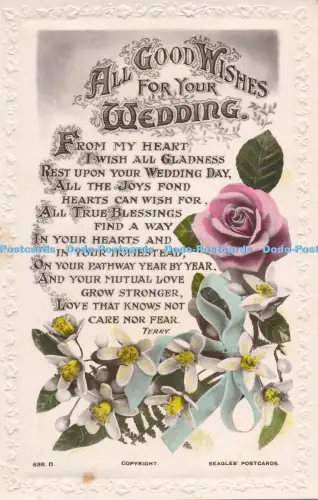 R048666 Gruß Postkarte Alle guten Wünsche für Ihre Hochzeit Beagles und Co RP