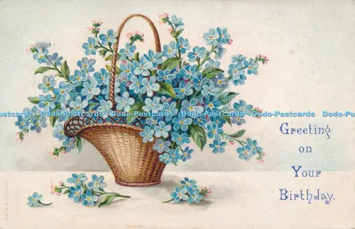 R048712 Gruß zum Geburtstag Blumen im Korb Misch 1907