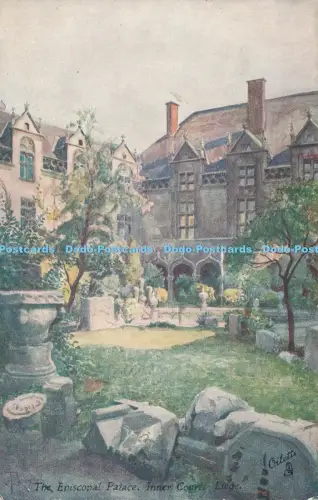 R048745 Bischofspalast Innenhof Lüttich Tuck Oilette