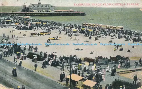 R048754 Yarmouth Beach von Central Parade 1908