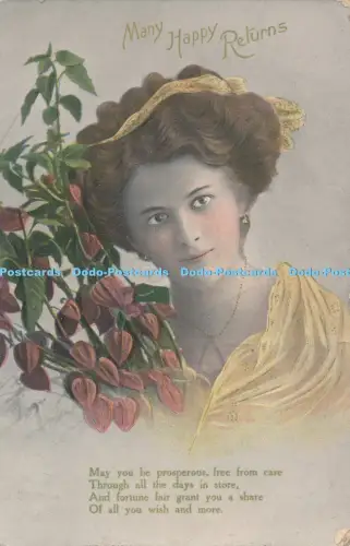 R048781 Grüße viele glückliche Rückkehr Frau 1912