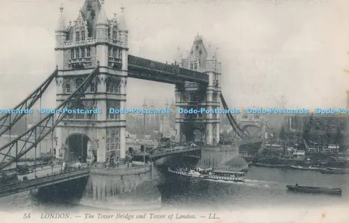 R048872 London The Tower Bridge and Tower of London LL No 54