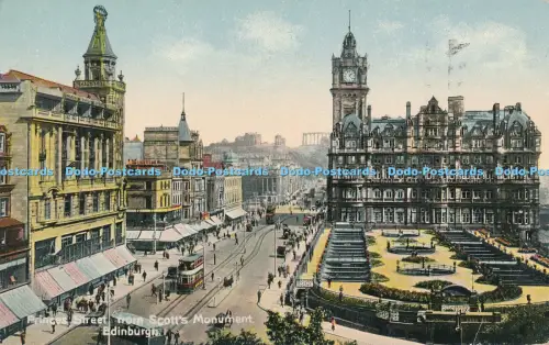 R048900 Princes Street from Scotts Monument Edinburgh 1932
