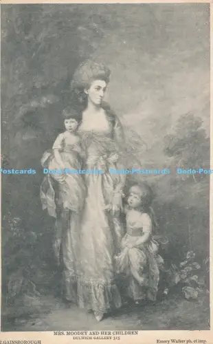 R048903 Postkarte Mrs Moodey und ihre Kinder Dulwich Gallery Emery Walker