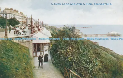 R048968 Leas Shelter and Pier Folkestone Photochrom Celesque No C45159