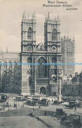 R048986 West Tower Westminster Abbey London Valentine 1910