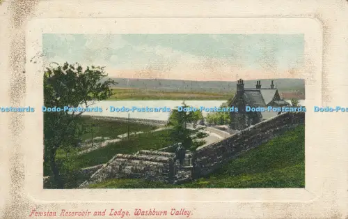 R049136 Fewston Reservoir and Lodge Washburn Valley H Mounsey 1908