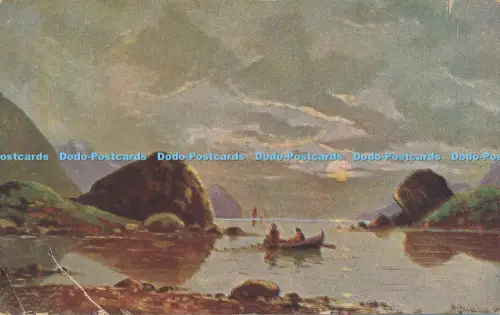 R049162 Alte AK Fluss und Felsen 1924