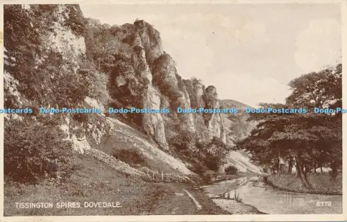 R049226 Tissington Spires Dovedale Valentine Phototype No 6779