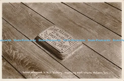 R049241 Tablet Onboard H M S Victory Marking Spot where Nelson Fell