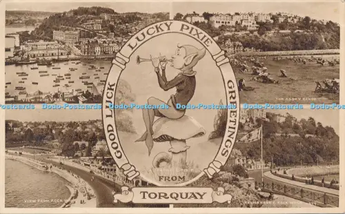 R049474 Lucky Pixie Greetings from Torquay Multi View 1951