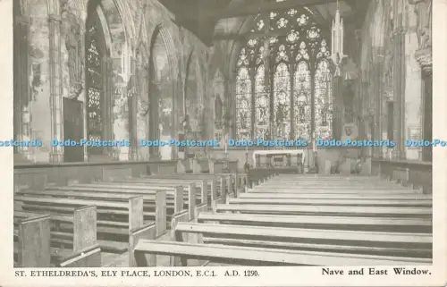 R049491 St Etheldredas Ely Place London Nave and East Window