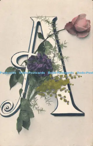 R049501 Alte Postkarte A Blumen