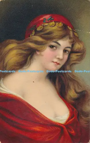 R049803 Alte AK Frau im roten Kleid B B London 1911