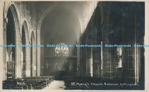 R049884 St Marys Church Interior Nottingham Kingsway RP 1907