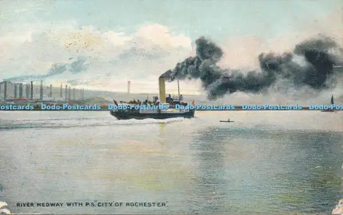R049926 River Medway mit P S City of Rochester Thornton Bros 1905