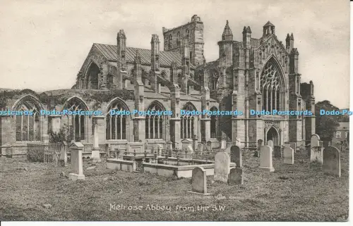 R049952 Melrose Abbey aus SW FWH Postkarte