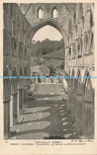 R049953 Rievaulx Abtei Kirche Chor und Kirchenschiff Blick nach Westen H M Büro