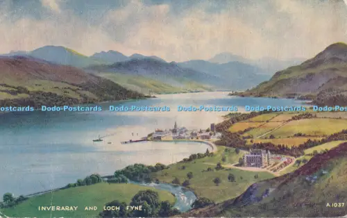 R050045 Inveraray und Loch Fyne Valentine Art Farbe 1956