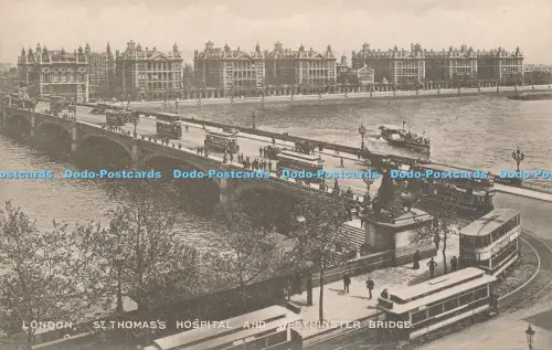 R050434 London St Thomas Hospital und Westminster Bridge J J Corbyn