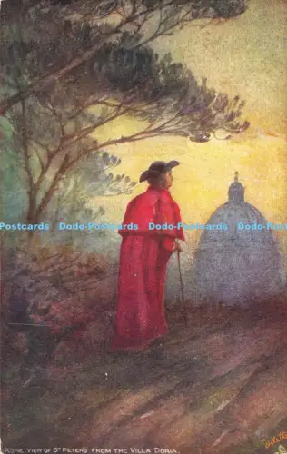 R051014 Petersdom aus der Villa Doria Tuck Oilette