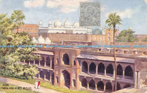 R051028 Agra Gesamtansicht von Moti Musjid Tuck Oilette