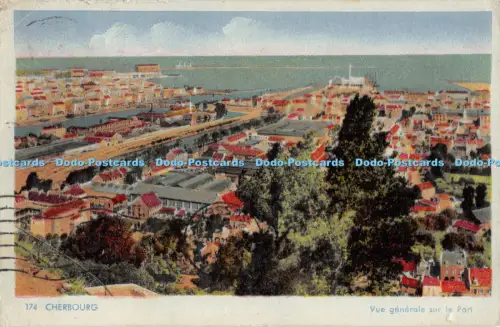 R051051 Cherbourg Vue Generale sur le Port No 174 1950