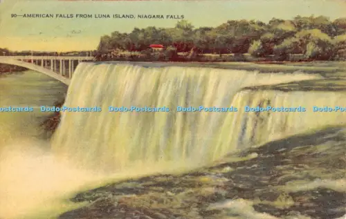 R051321 American Falls from Luna Island Niagara Falls The Harris 1949