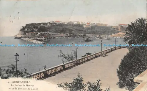 R051665 Monte Carlo Le Rocher de Monaco vu de la Terrasse du Casino 1912