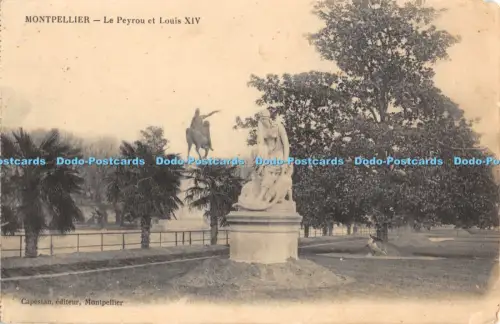 R051790 Montpellier Le Peyrou et Louis XIV 1915