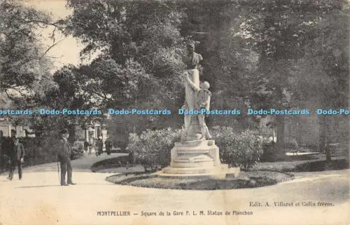 R051798 Montpellier Square de la Gare P L M Statue de Planchon A Villaret et Col