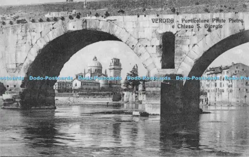 R052558 Verona Particolare Ponte Pietro e Chiesa S Giorgio