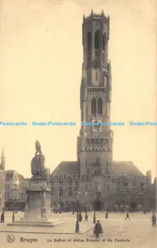 R052570 Brügge Le Beffroiet Statue Breydel et De Coninck Ern Thill Nels