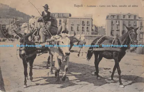R053563 Napoli Kostüm Carro con Bove Cavallo ed Asino Brunner 1927