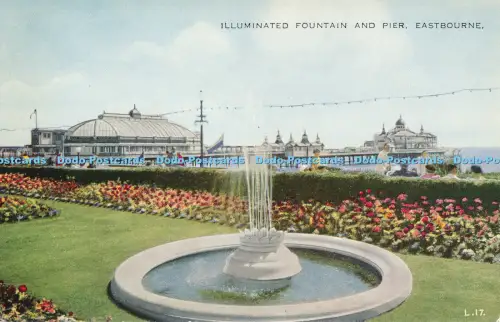 R053571 Beleuchteter Brunnen und Pier Eastbourne Valentine Valesque Nr. L17