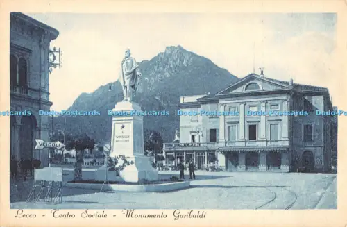 R053599 Lecco Teatro Sociale Monumento Garibaldi