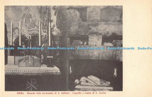 R054981 Roma Ricordo delle Catacombe di S Callisto Cappella e Tomba di S Cecilia