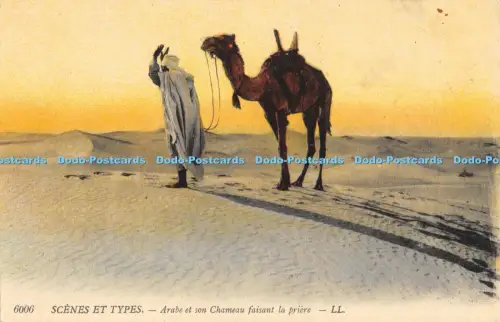 R055042 Szenen et Typen Arabe et Son Chameau Faisant la Priere LL Nr 6006