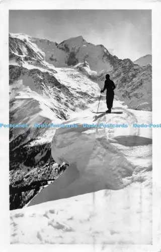 R055402 Col de Voza Sommet du Prarion en Hiver et le Mont Blanc Artaud Gaby