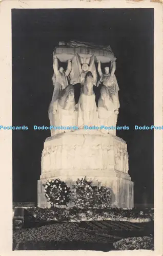 R055405 Alte AK Denkmal bei Nacht