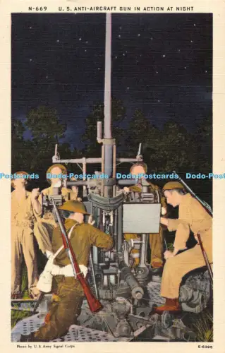 R055481 U S Flak Gun in Aktion bei Nacht
