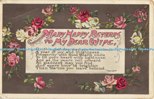 R056125 Grüße viele glückliche Rückkehr an meine liebe Frau Ettlinger 1916