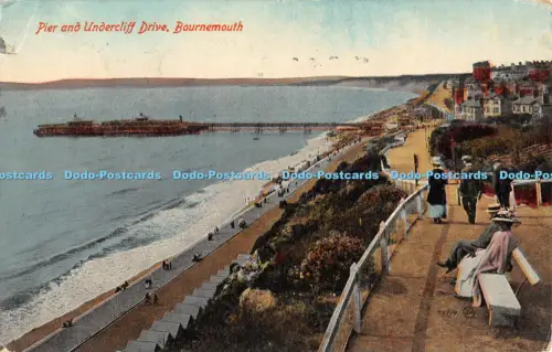 R056164 Pier and Undercliff Drive Bournemouth Valentine 1917