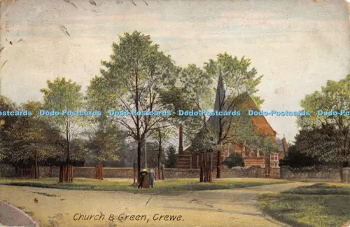 R056755 Kirche und Grün Crewe Hartmann 1908