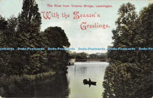 R056761 Mit den Jahreszeitengrüßen Der Fluss von Victoria Bridge Leamington The