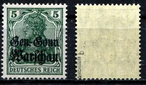 Bes. 1. Wk. Polen 1916 Nr 8b Postfrisch / **