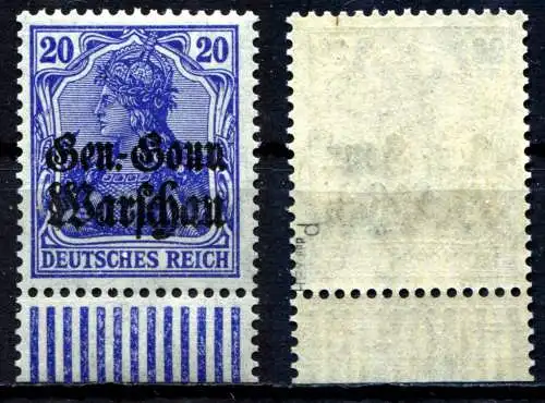 Bes. 1. Wk. Polen 1916 Nr 13d WUR Postfrisch / **