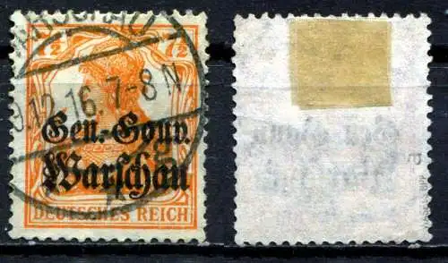 Bes. 1. Wk. Polen 1916 Nr 9a Rundstempel (Datum und/oder Ort klar)